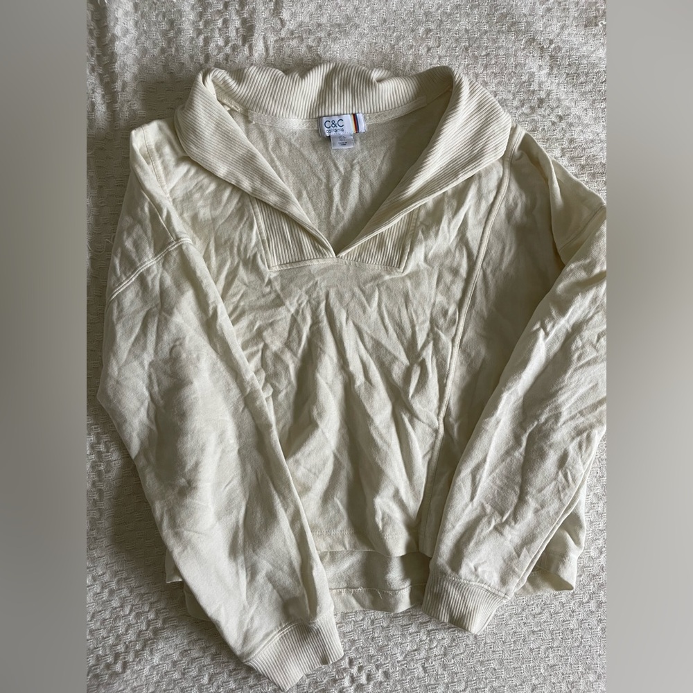 C&C California Ivory Ribbed Top